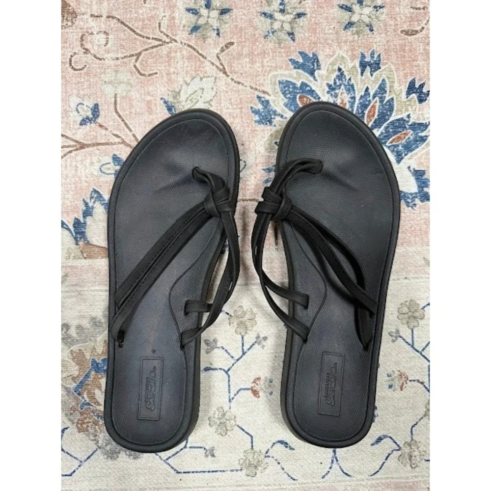 Comfort Strappy Minimalist Saltwater Sandals Womens 10 Black Flip Flops